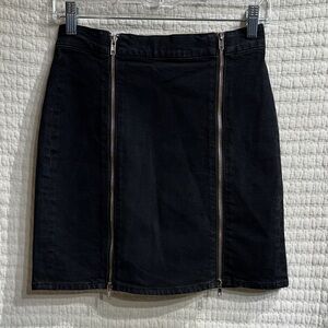 Agolde Black Pamela Double Zip Mini Skirt Size 27 (Sample)